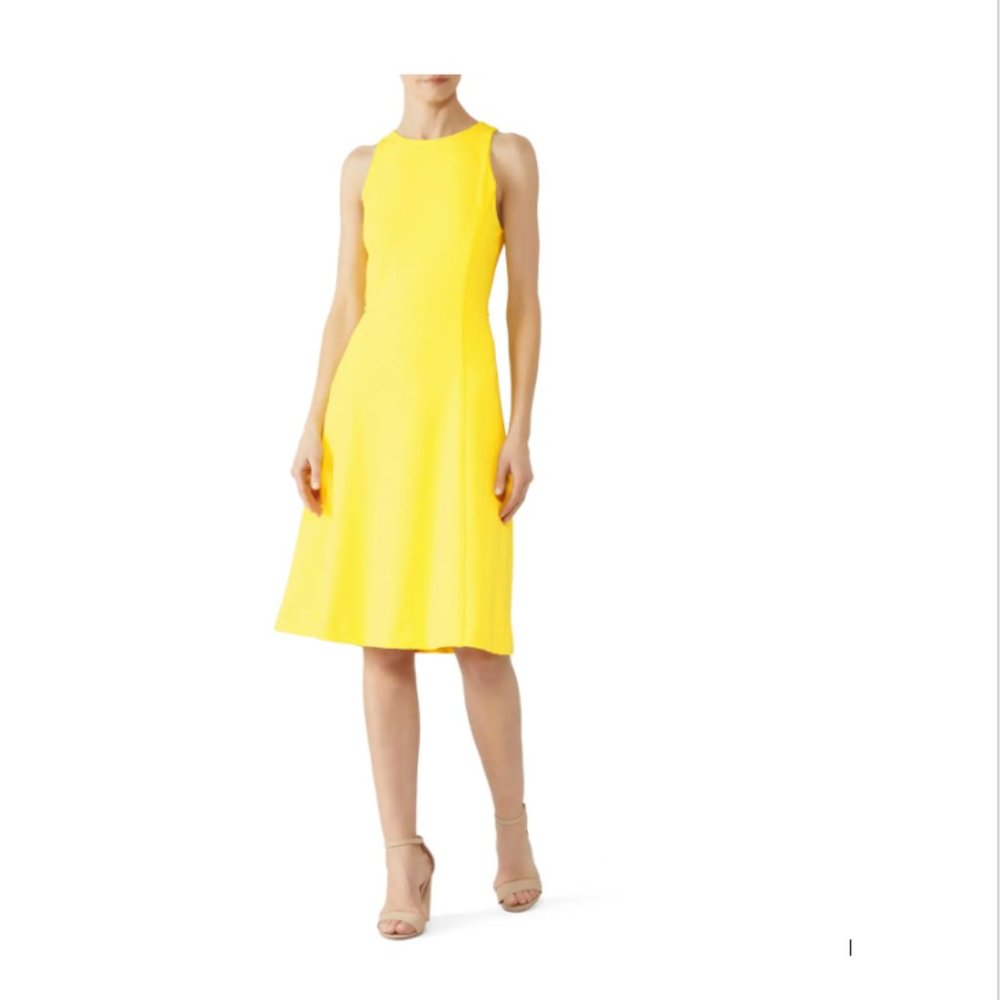 Rachel Roy Collection Yellow Crew Neck Dress